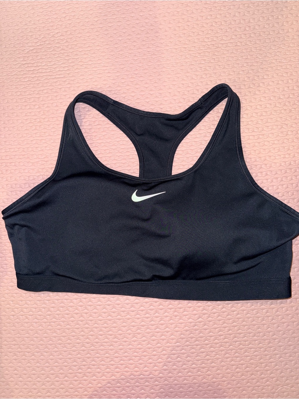 Nike Black Racerback Sports Bra with White Swoosh